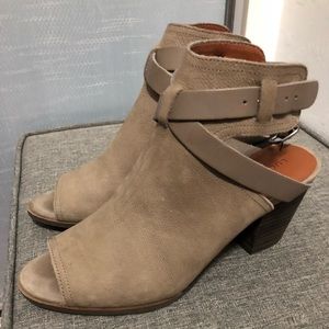 Lucky brand open toed booties